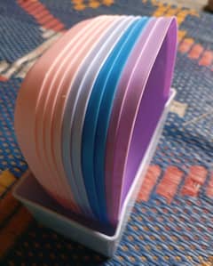 10 pcs colorful plate set with stand