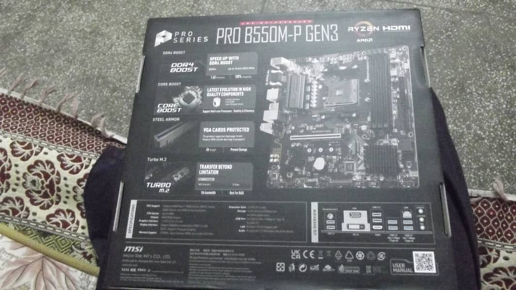 Msi B550m-p-Gen 3 ( 4 Ram Slots ) Gaming For Sale with BoX 1