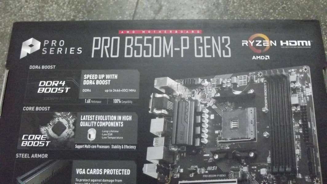 Msi B550m-p-Gen 3 ( 4 Ram Slots ) Gaming For Sale with BoX 2