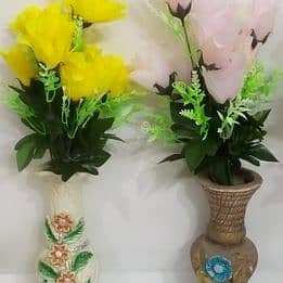 Artificial Flowers With Vase (Pack of 2 ) 3