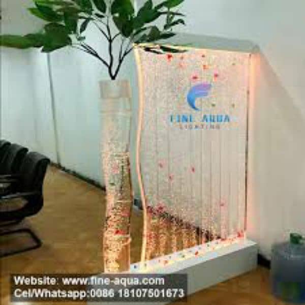 Decor with Water Bubble Wall and Lamp. 0