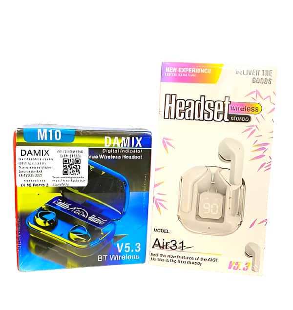 Deal Pack Of 2 – M10 Bluetooth Earbuds Damix & Air 31 Ear 0