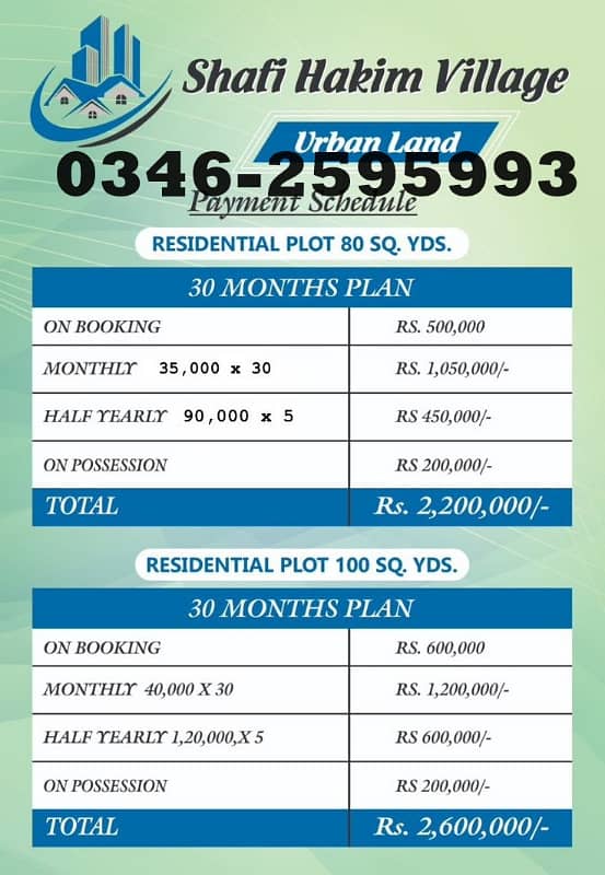 Plot For Sale 80, 100, 120 (Residential & Commercial) 2.5 Years Installment (Price 22 Lac) 0