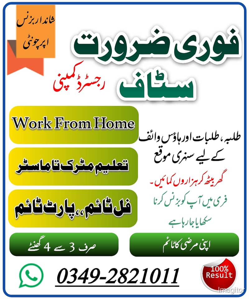 Male and Female Staff needed for Office working and Online working 0