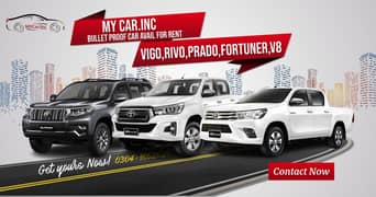 Car Rental B6 Prado Revo V8 Bullet Proof Audi Kia Rent a Car Services