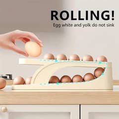 Egg Organizer Automatic Scrolling Egg Rack, Double Layer Egg Storage T