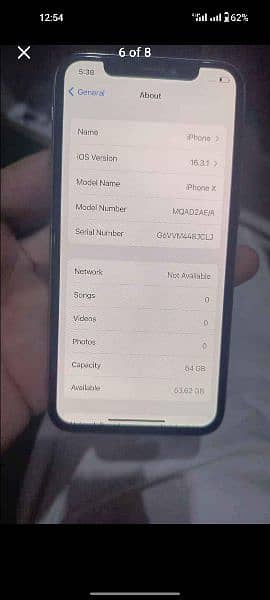 iPhone x pta approved 64gb 6