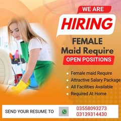 Female maid Required | Urgent Require | JObs