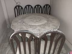 Round dining table with extra smooth foam 6 chairs