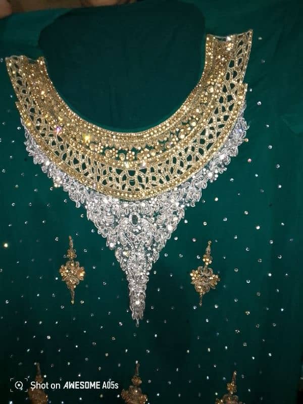 Birdal Green Hand work Drees One Time Used 10 by 10 condition 2