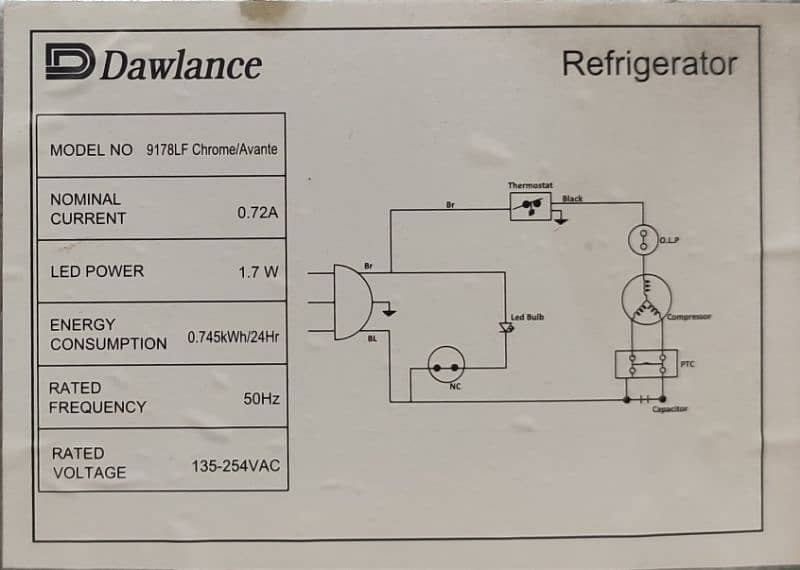 DAWLANCE REFRIGERATOR & FREEZER 5