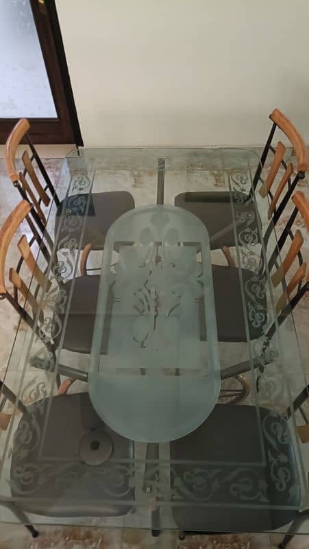 Dining Table for Sale 6 Seater / 6 Chairs Dining Table / Glass Top 3