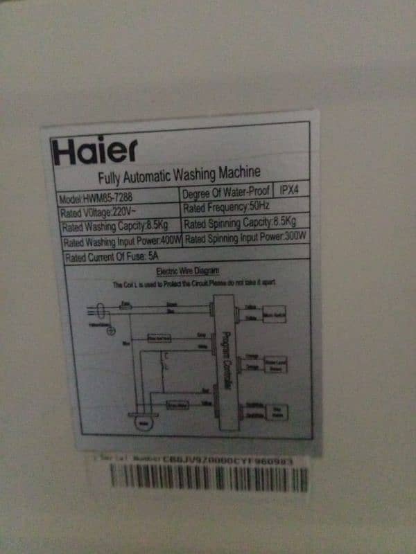 Haier washing machine automatic. 1