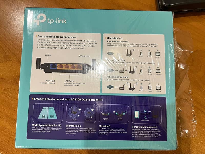 TP-Link Archer C54 AC1200 Dual Band Wi-Fi Router - 2.4 GHz and 5 GHz 6