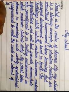 Handwriting assignment work