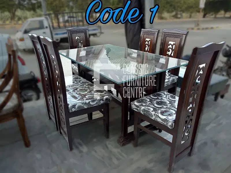 Glass top dining table for sale / 6 chairs wooden dining table 2