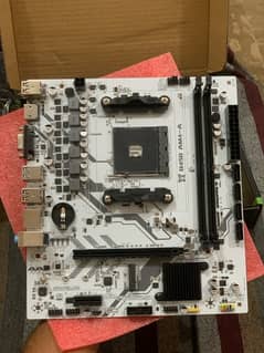 B450 White New Non Used Mechanist Motherboard. 2Ram Slot. 0