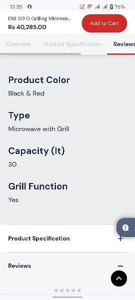 Dawlance DW-133-G is a 30-liter grilling microwave oven 10