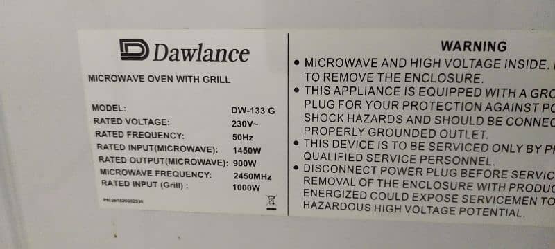 Dawlance DW-133-G is a 30-liter grilling microwave oven 12