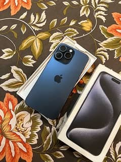 iPhone 15 pro max 256GB blue titanium factory unlock