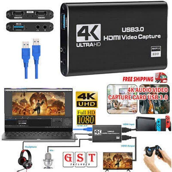 Video Capture Cards, 4K Livestream Games Video Capture Device, 60fps 2