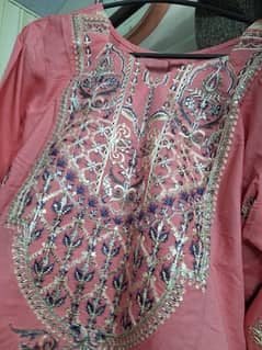 Asim jofa embroidery 3 peice cotton suit size XL