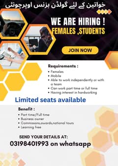 Home Based Online job Available Male & Females Students watsapp cv