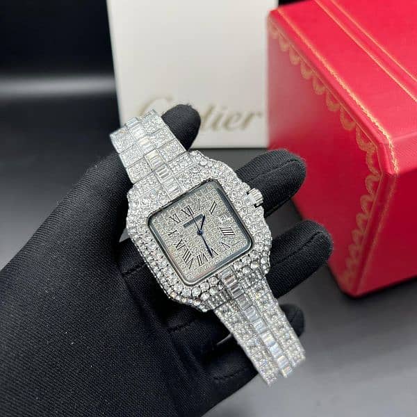 Men’s iced silver watch 4