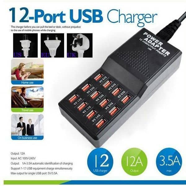 12 ports fast charging Adapter 12AMP free home delivery 4