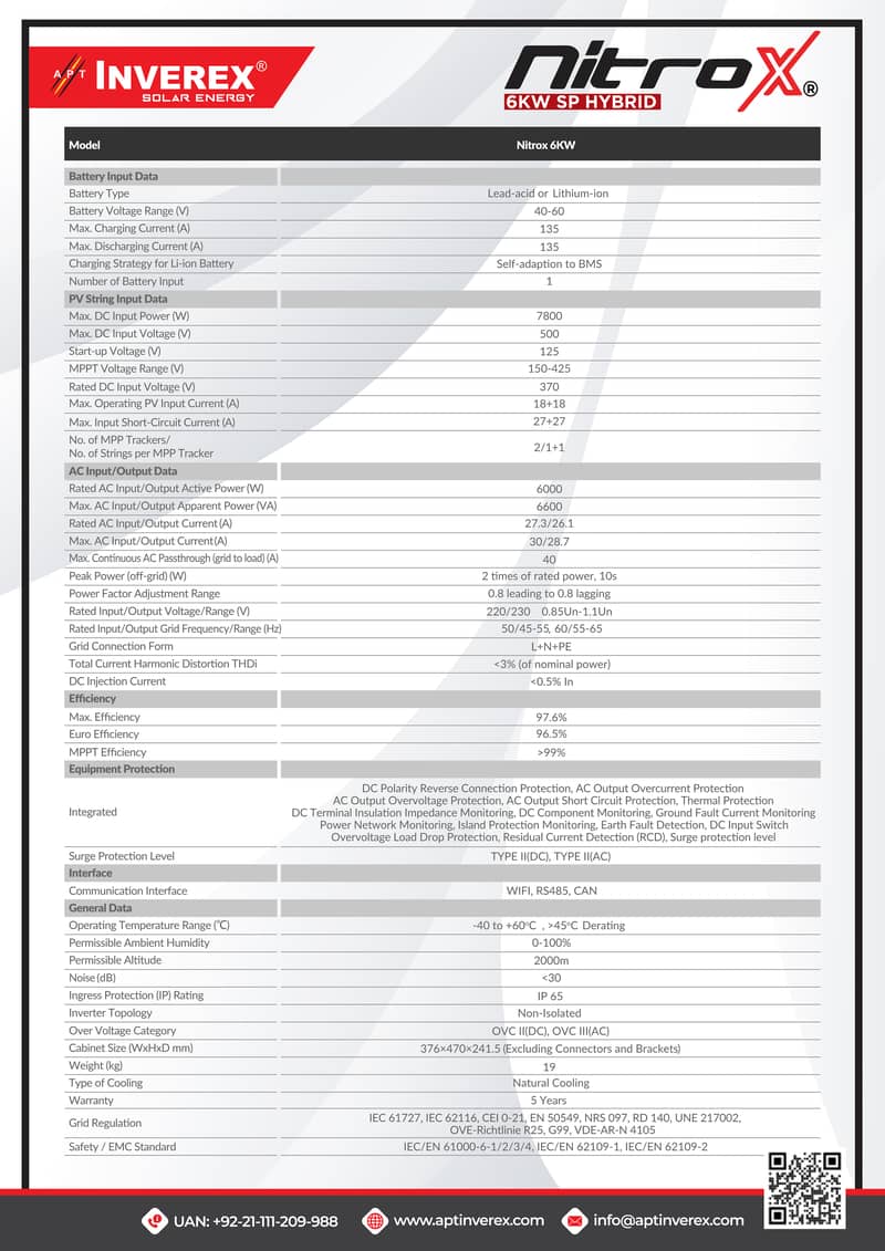 Inverex Nitrox 6 KW - 48V SP - HYBRID - IP 65 2