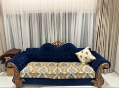 Royal Blue and White Sofa set