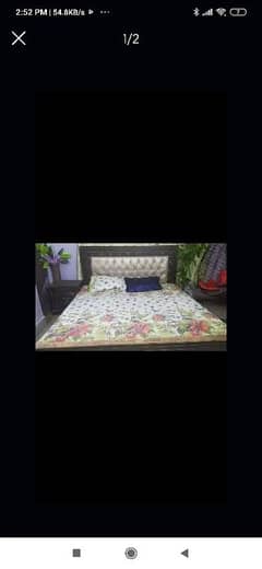 king size bed with molty foam mattress in very good condition