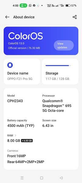 Mobile Oppo F21 5G 2