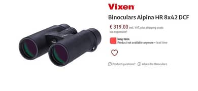 Vixen (Japanese Brand) ALPINA 8x42 Binocular|Camping Binocular