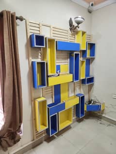 wooden Shelve|Book shelf |Office Cabinet |Storage |wood decorated wall 0