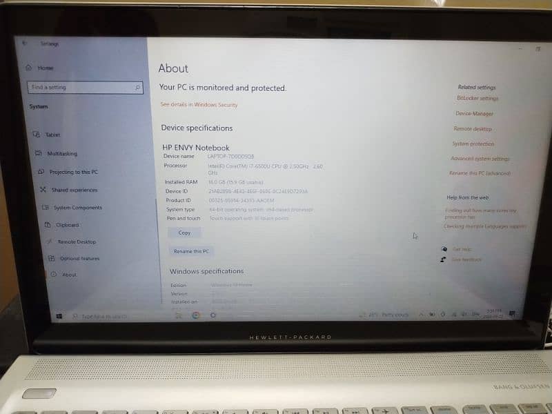 Hp envy series laptop Intel i7 6th generation processor 1