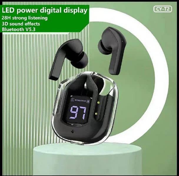 Original T2 wireless Bluetooth earphone LED power digital display. 1