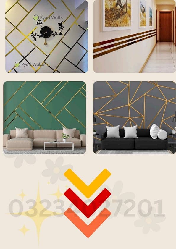 Home Decor | Acrylic Mirror Strips | Self-Adhesive | Wall Sticker 5