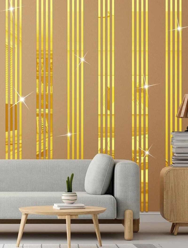 Home Decor | Acrylic Mirror Strips | Self-Adhesive | Wall Sticker 7