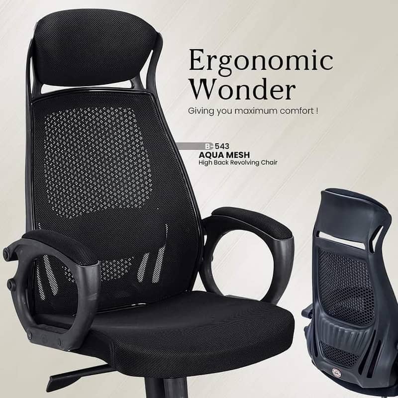 Boss B-543 Aqua Mesh High Back Revolving Office Computer Chair 0