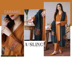 3pcs Women Unstitched embroidered Dhanak Suit