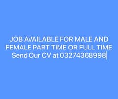 Job Available for  Male and Female ( Only for karachi )