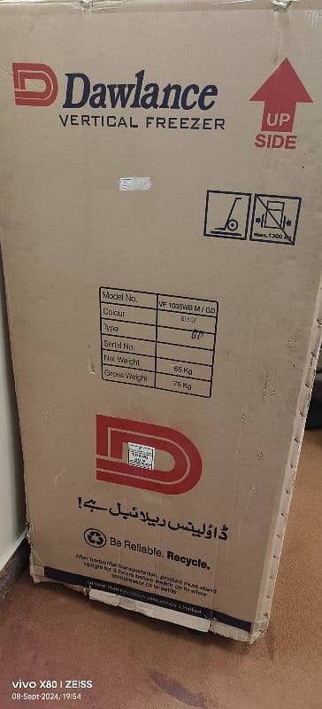 Dawlance Vertical Freezer  Model No. VF-1035WBGD R 2