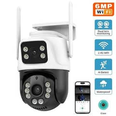 6MP Dual Lens PTZ WiFi, 360 rotation Camera with 128GB Card ICSEE App