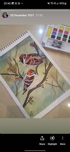 sparrows on branches