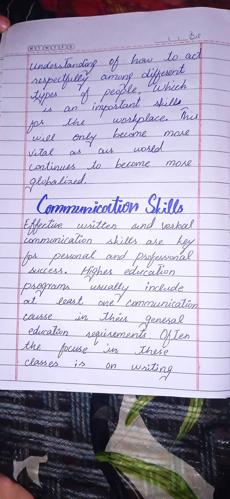 Handwriting assignment work 1