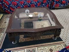 Wooden Chinyoti big center table and 2 side tables