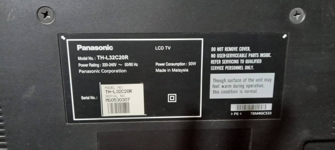 Panasonic LCD TV for sale (panel broken) 2