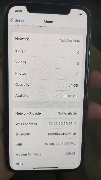 I phone x in very good condition non PTA 64 GB 5