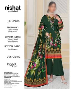 Nishat unstitched 

Top fabric 
Digital printed